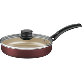 FRIGIDEIRA RETA 22CM 1,7L COM TAMPA ALUMINIO ANTIADERENTE FRIGIDEIRA RETA 22CM 1,7L COM TAMPA ALUMINIO ANTIADERENTE