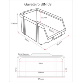 GAVETA PLASTICA BIN 09 AZUL GAVETA PLASTICA BIN 09 AZUL