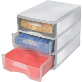 GAVETEIRO DE MESA 3 GAVETAS TRANSPARENTES GAVETEIRO DE MESA 3 GAVETAS TRANSPARENTES