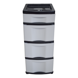 GAVETEIRO PLÁSTICO COM 3 GAVETAS GRANDES E 1 PEQUENA GAVETEIRO PLÁSTICO COM 3 GAVETAS GRANDES E 1 PEQUENA