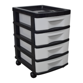 GAVETEIRO PLÁSTICO COM 4 GAVETAS PEQUENAS E RODAS GAVETEIRO PLÁSTICO COM 4 GAVETAS PEQUENAS E RODAS