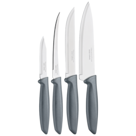 JOGO 4 FACAS TRAMONTINA PLENUS CHEF VERMELHO