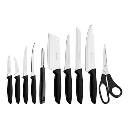 JOGO DE FACAS 10 PCS PLENUS PRETO-SORTID