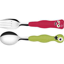 JOGO DE TALHERES INFANTIL COLORIDO LIROUS 2 PEÇAS JOGO DE TALHERES INFANTIL COLORIDO LIROUS 2 PEÇAS