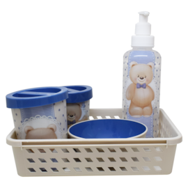 KIT BEBE HIGIENE COM 5 PEÇAS URSO MENINO KIT BEBE HIGIENE COM 5 PEÇAS URSO MENINO