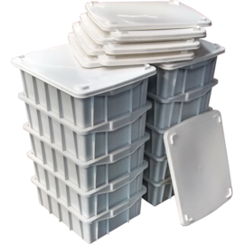 KIT COM 10 CAIXAS 15 LITROS MODELO 012 BRANCA COM TAMPA KIT COM 10 CAIXAS 15 LITROS MODELO 012 BRANCA COM TAMPA