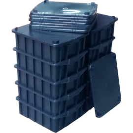 KIT COM 10 CAIXAS 15 LITROS MODELO 012 PRETA COM TAMPA KIT COM 10 CAIXAS 15 LITROS MODELO 012 PRETA COM TAMPA