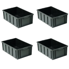 KIT COM 4 CAIXAS 39 LITROS MODELO 013 PRETA SEM TAMPA KIT COM 4 CAIXAS 39 LITROS MODELO 013 PRETA SEM TAMPA