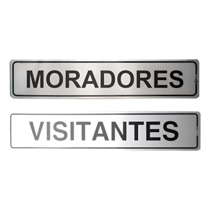 KIT DE PLACAS DE SINALIZAÇÃO VISITANTE E MORADORES