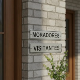KIT DE PLACAS DE SINALIZAÇÃO VISITANTE E MORADORES