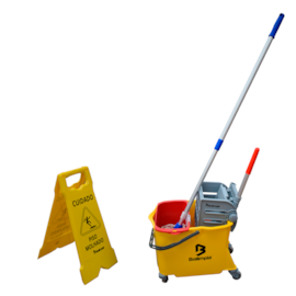 KIT LIMPEZA BALDE ESPREMEDOR 30 LITROS COM PLACA E MOP