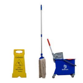 KIT LIMPEZA BALDE ESPREMEDOR 30 LITROS COM PLACA E MOP KIT LIMPEZA BALDE ESPREMEDOR 30 LITROS COM PLACA E MOP