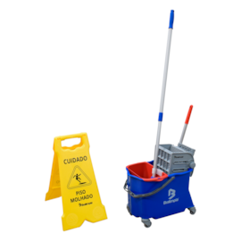 KIT LIMPEZA BALDE ESPREMEDOR 30 LITROS COM PLACA E MOP KIT LIMPEZA BALDE ESPREMEDOR 30 LITROS COM PLACA E MOP