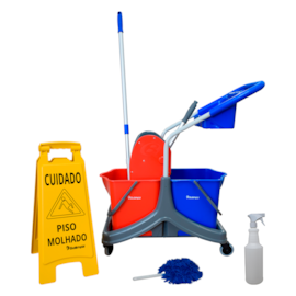 KIT LIMPEZA BALDE ESPREMEDOR 50 LITROS COM PLACA MOP E SPRAY KIT LIMPEZA BALDE ESPREMEDOR 50 LITROS COM PLACA MOP E SPRAY