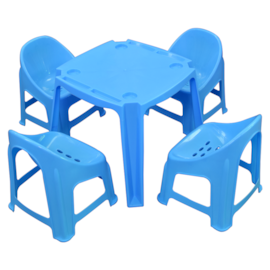 KIT MESA EDUCATIVA INFANTIL COM 4 POLTRONAS  AZUL KIT MESA EDUCATIVA INFANTIL COM 4 POLTRONAS  AZUL