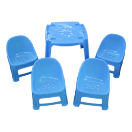 KIT MESA EDUCATIVA INFANTIL COM 4 POLTRONAS  AZUL KIT MESA EDUCATIVA INFANTIL COM 4 POLTRONAS  AZUL