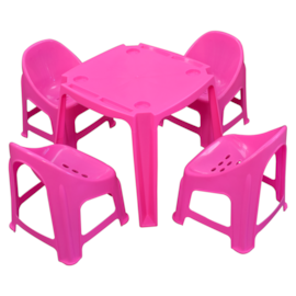 KIT MESA EDUCATIVA INFANTIL COM 4 POLTRONAS  ROSA KIT MESA EDUCATIVA INFANTIL COM 4 POLTRONAS  ROSA