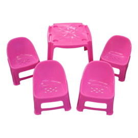 KIT MESA EDUCATIVA INFANTIL COM 4 POLTRONAS  ROSA KIT MESA EDUCATIVA INFANTIL COM 4 POLTRONAS  ROSA