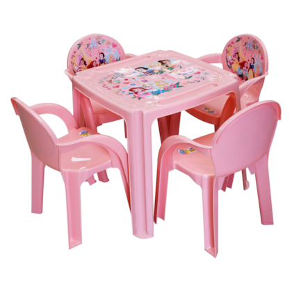 KIT MESA INFANTIL COM 4 CADEIRAS DISNEY PRINCESAS 