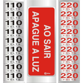 KIT PLACAS ADESIVA EM ALUMINIO APAGUE A LUZ E 110-220V KIT PLACAS ADESIVA EM ALUMINIO APAGUE A LUZ E 110-220V