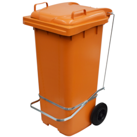 LIXEIRA 120 LITROS COM RODAS E PEDAL CORES
