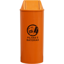 LIXEIRA 22 LITROS COM TAMPA BASCULANTE E ADESIVO COLETOR DE PILHAS E BATERIAS LIXEIRA 22 LITROS COM TAMPA BASCULANTE E ADESIVO COLETOR DE PILHAS E BATERIAS