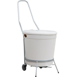 LIXEIRA 45 LITROS BRANCA COM PEDAL E RODAS