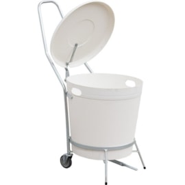 LIXEIRA 45 LITROS BRANCA COM PEDAL E RODAS