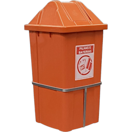 LIXEIRA 60 LITROS COLETA DE PILHAS E BATERIAS COM SUPORTE DE PAREDE LIXEIRA 60 LITROS COLETA DE PILHAS E BATERIAS COM SUPORTE DE PAREDE