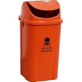 LIXEIRA 60 LITROS TAMPA BASCULANTE COM ADESIVO RESIDUOS PERIGOSOS