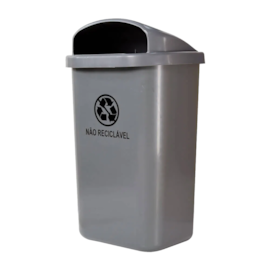 LIXEIRA COLETOR DE PAREDE POSTE 50 LITROS CINZA LIXEIRA COLETOR DE PAREDE POSTE 50 LITROS CINZA