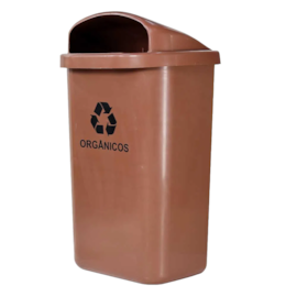 LIXEIRA COLETOR DE PAREDE POSTE 50 LITROS MARROM  LIXEIRA COLETOR DE PAREDE POSTE 50 LITROS MARROM