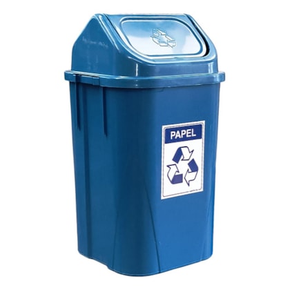 LIXEIRA COM TAMPA BASCULENTE 60 LITROS COM ADESIVO