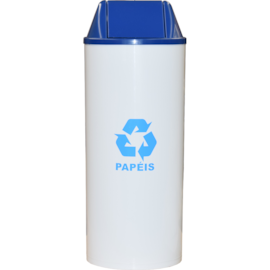 LIXEIRA PLASTICA 22 LITROS TAMPA BASCULANTE E ADESIVO COLETA DE PAPEL LIXEIRA PLASTICA 22 LITROS TAMPA BASCULANTE E ADESIVO COLETA DE PAPEL
