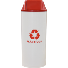 LIXEIRA PLASTICA 22 LITROS TAMPA BASCULANTE E ADESIVO COLETA DE PLASTICO