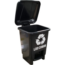 LIXEIRA PLASTICA 7 LITROS PRETA COM ADESIVO LIXO COMUM