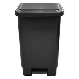 LIXEIRA RETANGULAR 100 LITROS COM PEDAL E HASTE DE METAL