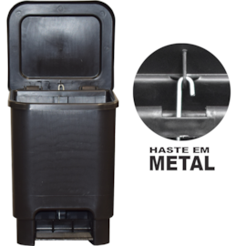 LIXEIRA RETANGULAR 15 LITROS COM PEDAL E HASTE DE METAL LIXEIRA RETANGULAR 15 LITROS COM PEDAL E HASTE DE METAL