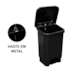 LIXEIRA RETANGULAR 25 LITROS COM PEDAL E HASTE DE METAL