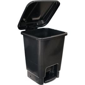 LIXEIRA RETANGULAR COM PEDAL 7 LITROS PRETA