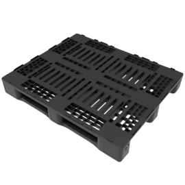 PALLET PLÁSTICO VAZADO PESADO 120 X 100CM PRETO COM BORDA PALLET PLÁSTICO VAZADO PESADO 120 X 100CM PRETO COM BORDA