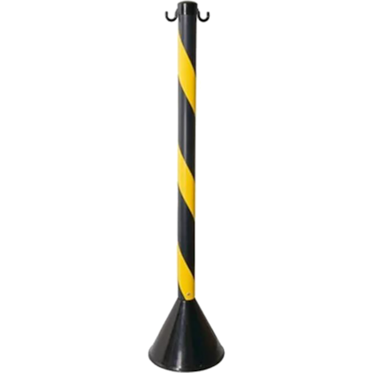 PEDESTAL DE SINALIZAÇÃO PLÁSTICO ZEBRADO 90CM PARA CORRENTE