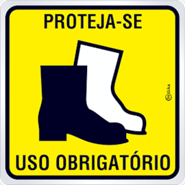 PLACA ADESIVA EM ALUMINIO EPI USO OBRIGATÓRIO DE BOTAS PLACA ADESIVA EM ALUMINIO EPI USO OBRIGATÓRIO DE BOTAS