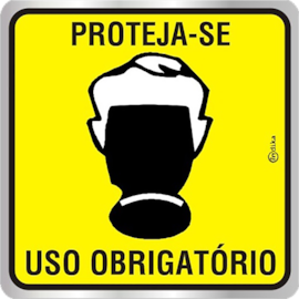 PLACA ADESIVA EM ALUMINIO EPI USO OBRIGATÓRIO DE MASCARA PLACA ADESIVA EM ALUMINIO EPI USO OBRIGATÓRIO DE MASCARA
