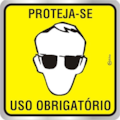 PLACA ADESIVA EM ALUMINIO EPI USO OBRIGATÓRIO D...