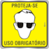 PLACA ADESIVA EM ALUMINIO EPI USO OBRIGATÓRIO DE OCULOS