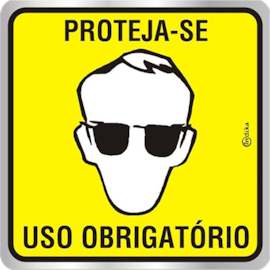 PLACA ADESIVA EM ALUMINIO EPI USO OBRIGATÓRIO DE OCULOS PLACA ADESIVA EM ALUMINIO EPI USO OBRIGATÓRIO DE OCULOS
