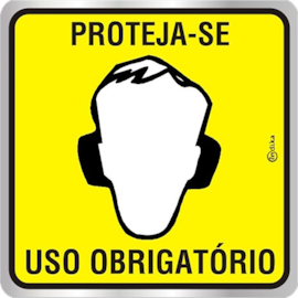 PLACA ADESIVA EM ALUMINIO EPI USO OBRIGATÓRIO PROTETOR AURICULAR PLACA ADESIVA EM ALUMINIO EPI USO OBRIGATÓRIO PROTETOR AURICULAR