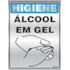 PLACA ADESIVA EM ALUMINIO HIGIENE ALCOOL EM GEL