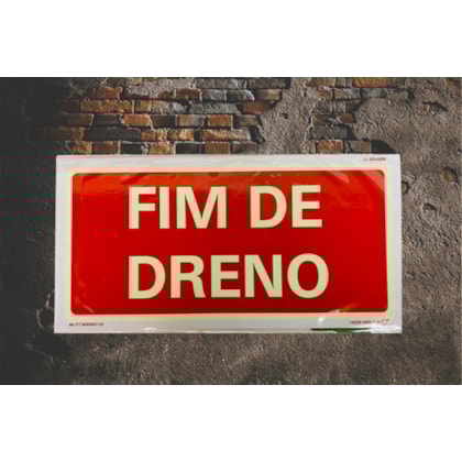 PLACA FIM DE DRENO 15X30 CM FOTOLUMINESCENTE